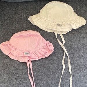 Flap Happy Pink and White Ruffle Sun Hats